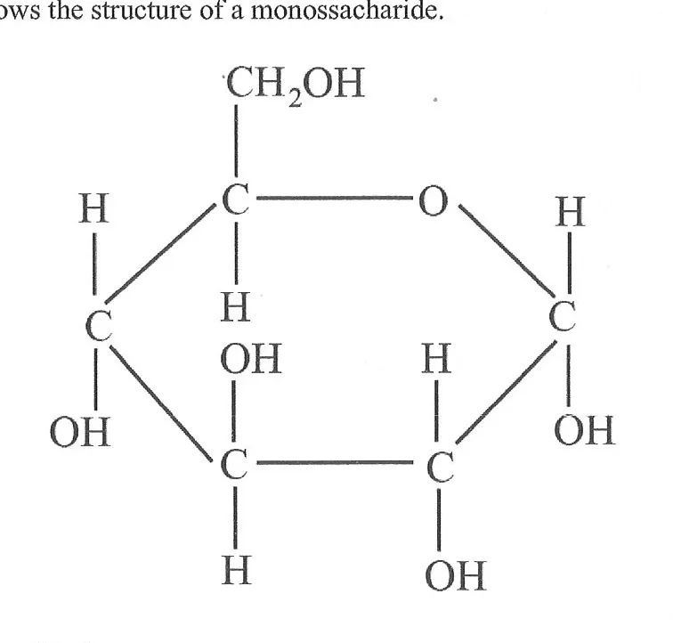 Biological molecules - ZIMSEC Biology past paper diagram