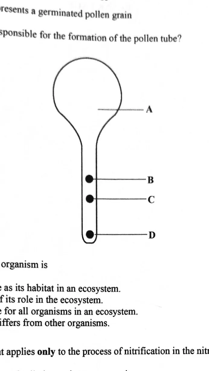 Diagram for Biology Paper 1 November 2023 Question 37