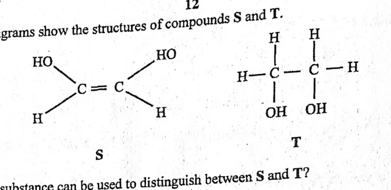 Diagram for Chemistry Paper 1 November 2013 Question 37