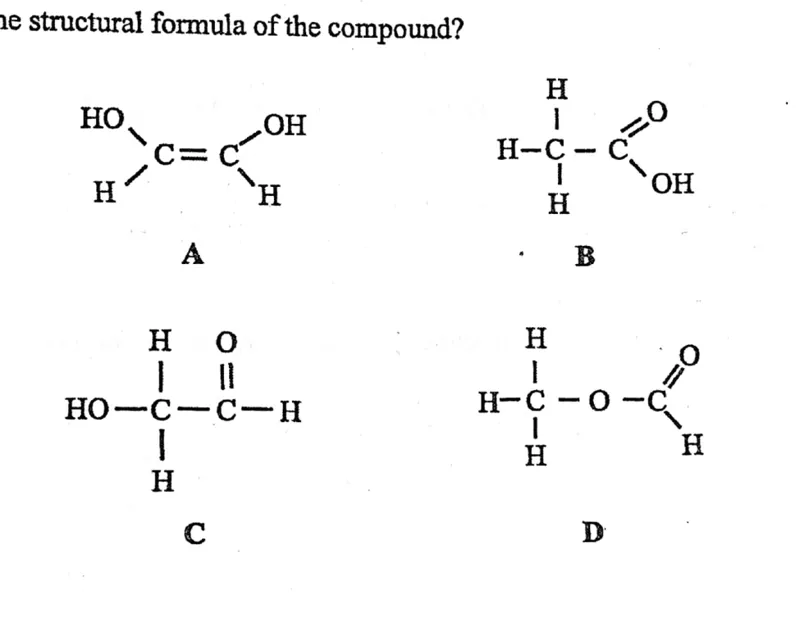 Diagram for Chemistry Paper 1 November 2014 Question 33