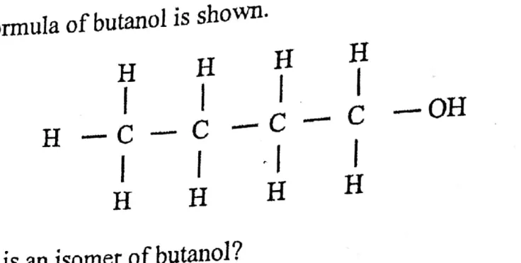 Diagram for Chemistry Paper 1 November 2017 Question 37