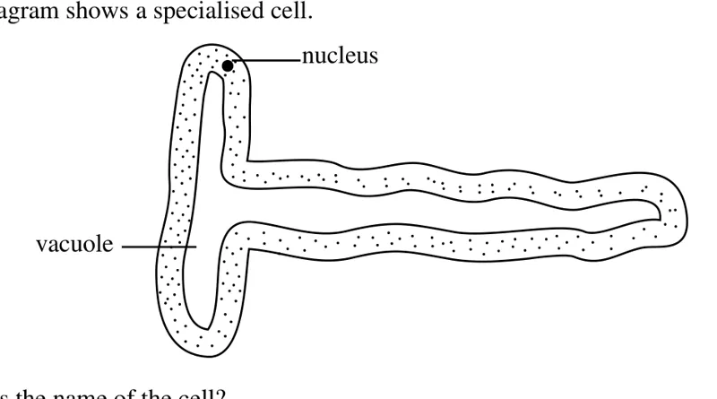 Biology - ZIMSEC Combined Science past paper diagram