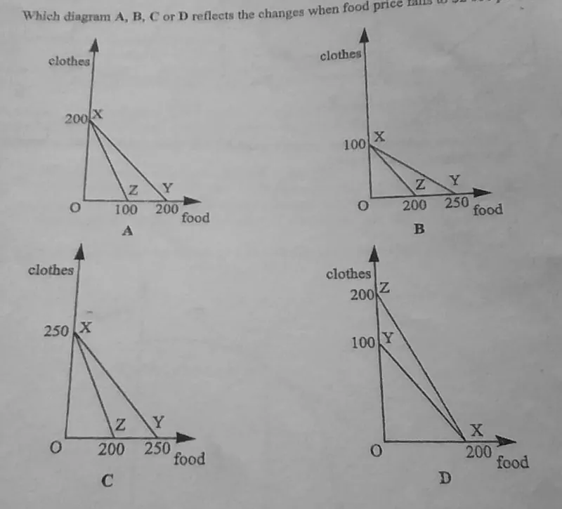 Diagram for Economics Paper 1 June 2011 Question 7