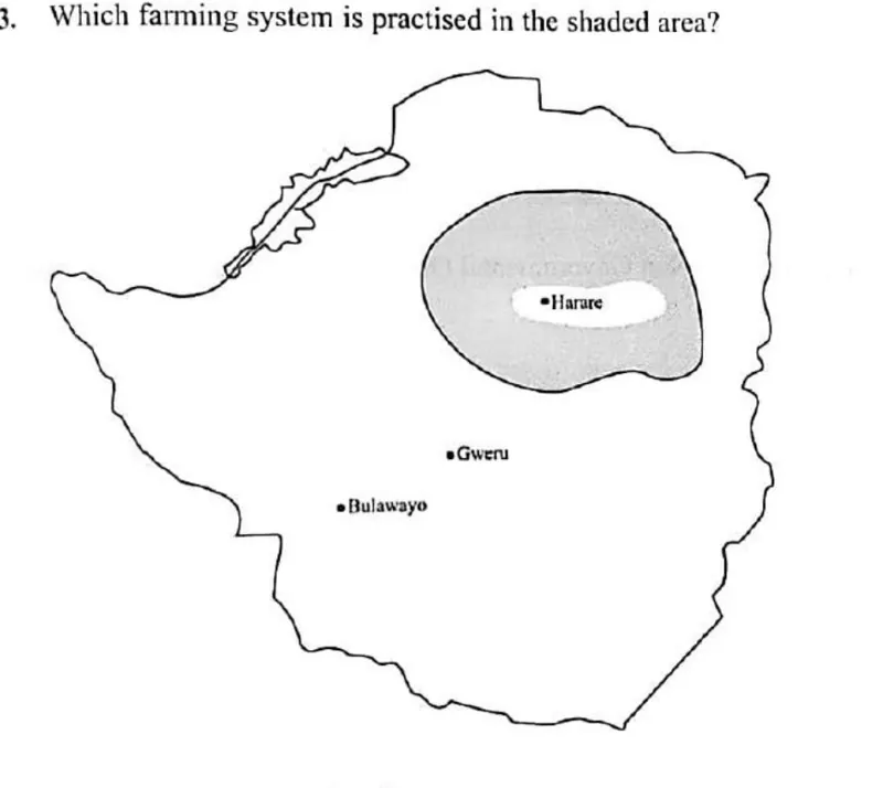 Diagram for Geography Paper 1 November 2018 Question 33