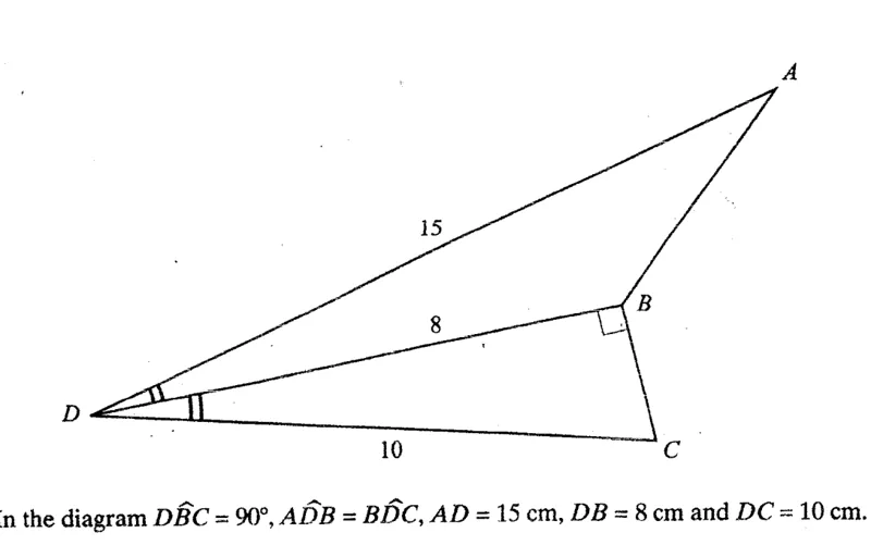 Diagram for Mathematics Paper 1 November 1999 Question 2301