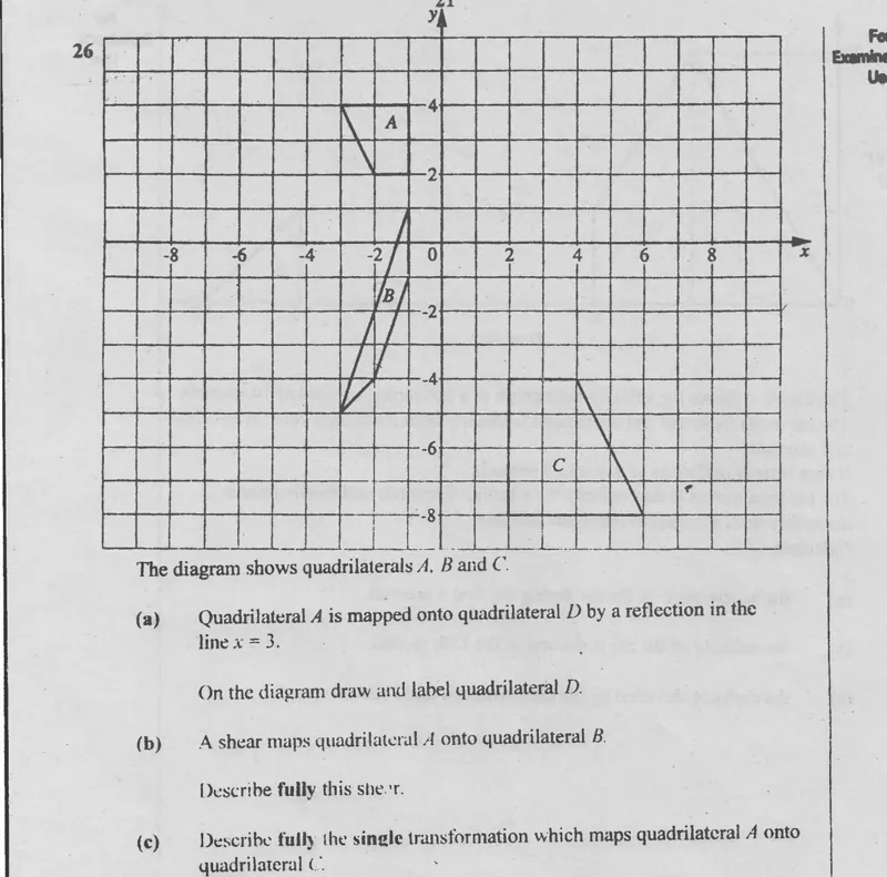 Diagram for Mathematics Paper 1 June 2000 Question 2602
