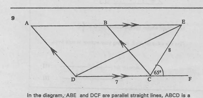 Diagram for Mathematics Paper 1 June 2001 Question 901