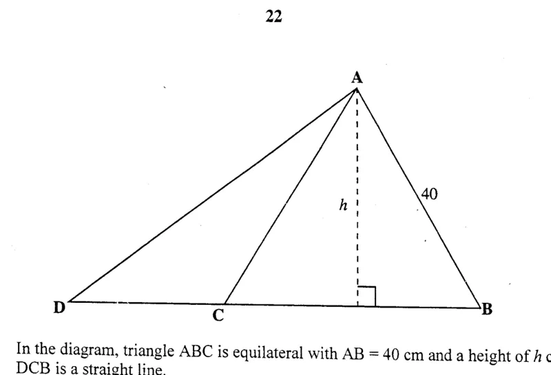 Diagram for Mathematics Paper 1 June 2007 Question 2401