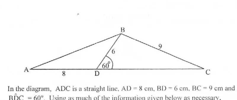 Diagram for Mathematics Paper 1 November 2007 Question 2701