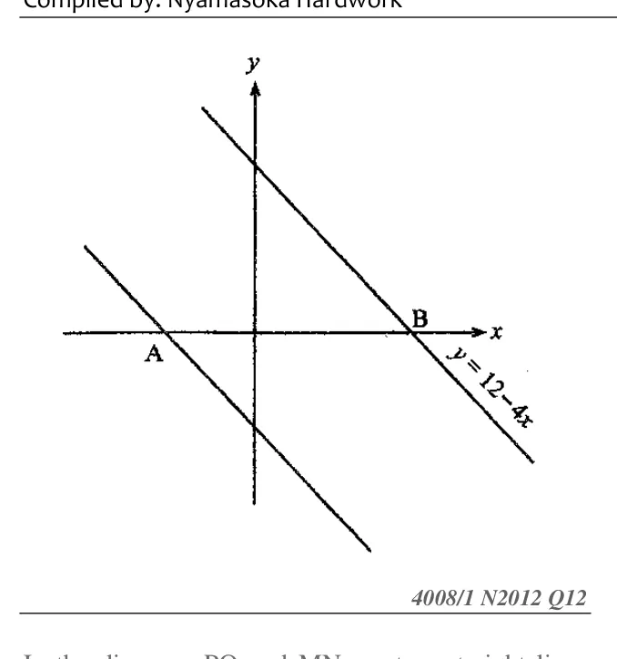 Diagram for Mathematics Paper 1 November 2012 (topical set) Question 12