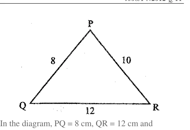 Diagram for Mathematics Paper 1 November 2012 (topical set) Question 16