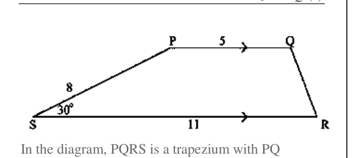 Diagram for Mathematics Paper 1 November 2017 (topical set) Question 14