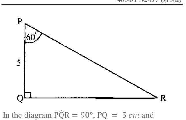Diagram for Mathematics Paper 1 November 2017 (topical set) Question 2401