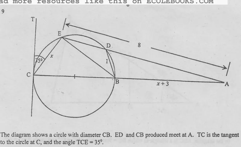 Diagram for Mathematics Paper 2 June 2001 Question 901