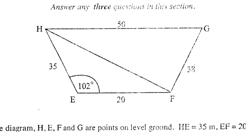 Diagram for Mathematics Paper 2 November 2007 Question 701