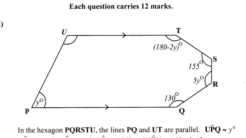 Diagram for Mathematics Paper 2 November 2009 Question 701