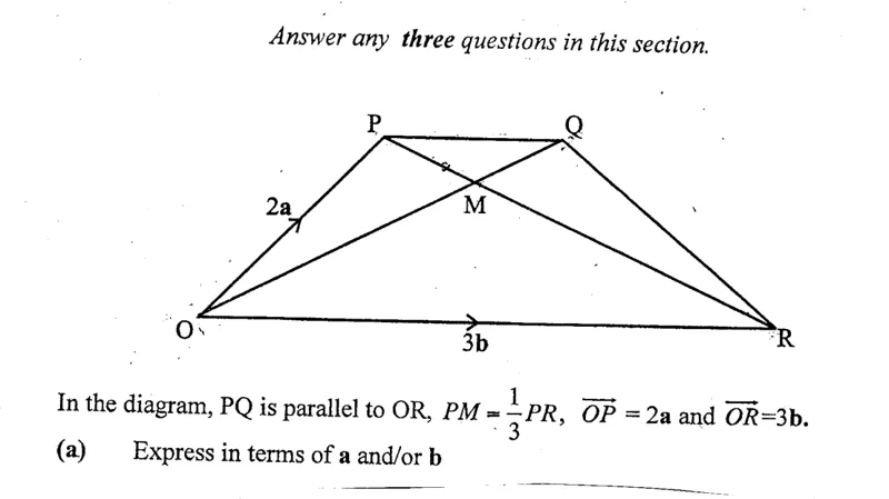 Diagram for Mathematics Paper 2 June 2010 Question 701
