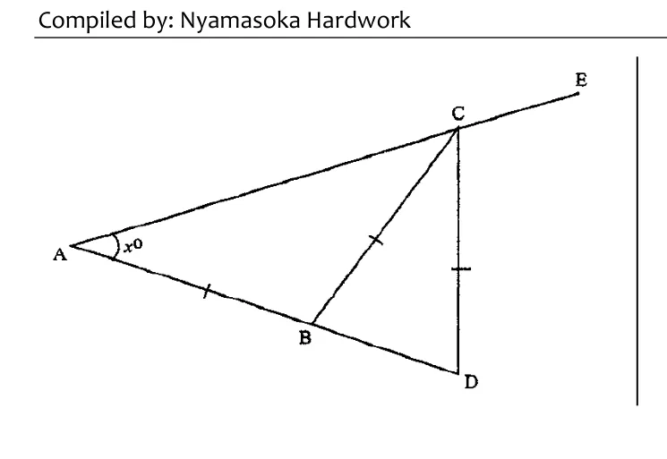 Points, Lines & Angles - ZIMSEC Mathematics past paper diagram