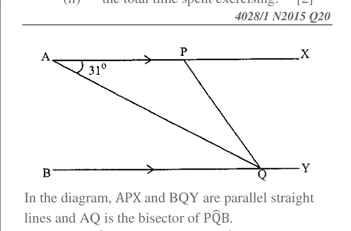 Points, Lines & Angles - ZIMSEC Mathematics past paper diagram