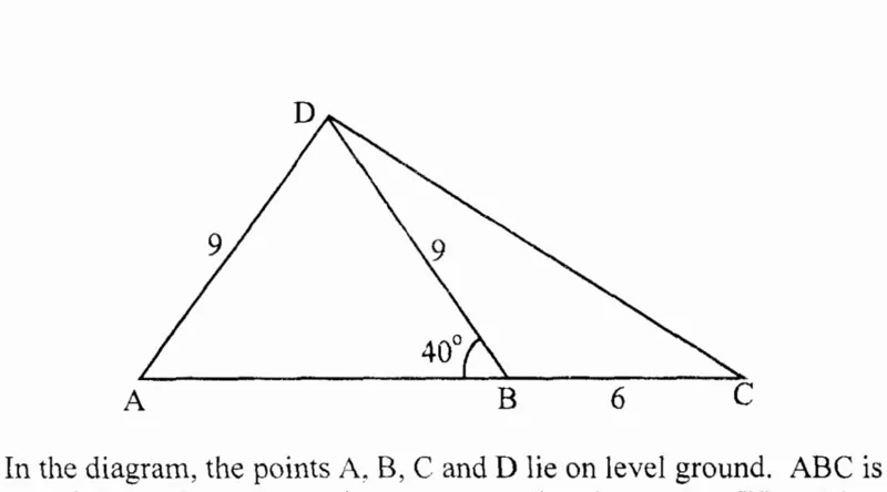 Diagram for Mathematics Paper 2 November 2014 Question 1103