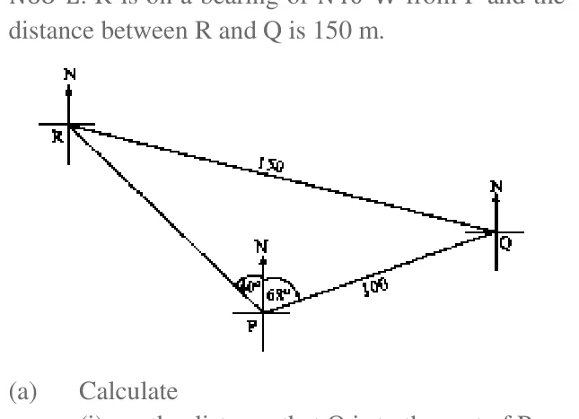 Diagram for Mathematics Paper 2 November 2014 resit (topical set) Question 1202