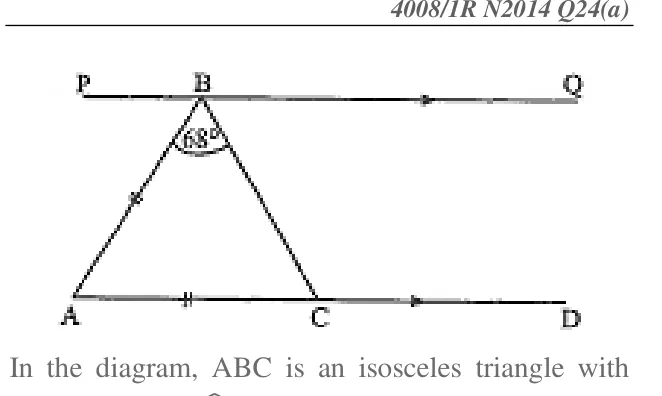 Diagram for Mathematics Paper 2 November 2014 resit (topical set) Question 303