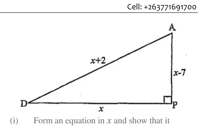 Diagram for Mathematics Paper 2 November 2016 (topical set) Question 601