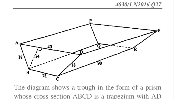 Diagram for Mathematics Paper 2 November 2016 (topical set) Question 7