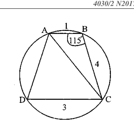 Diagram for Mathematics Paper 2 November 2017 (topical set) Question 70101