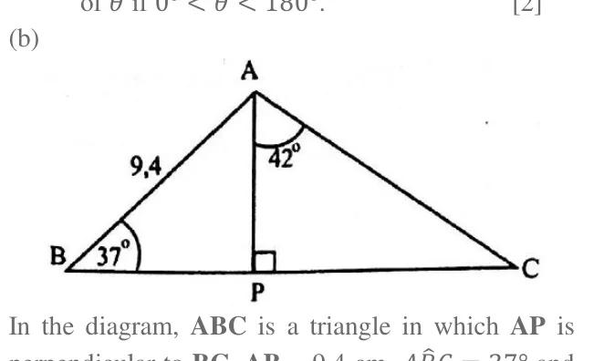 Diagram for Mathematics Paper 2 June 2019 (topical set) Question 20201