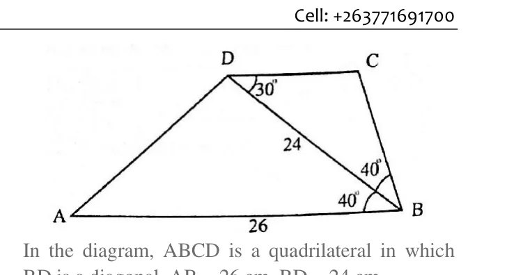 Diagram for Mathematics Paper 2 June 2019 (topical set) Question 901