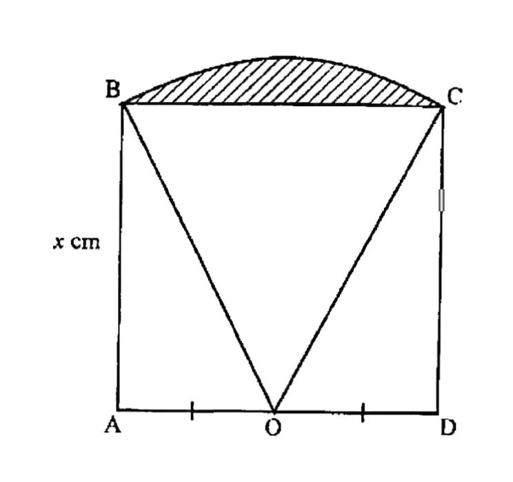Circular measure - ZIMSEC Pure Mathematics past paper diagram