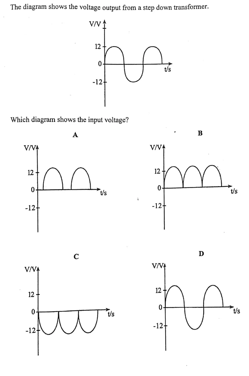 Diagram for Physics Paper 1 November 2017 Question 36