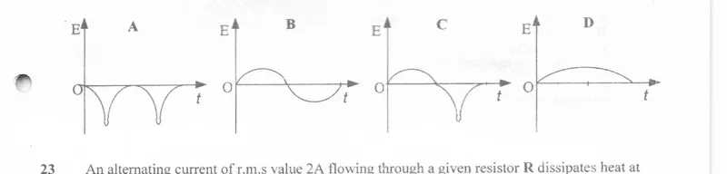 Diagram for Physics Paper 1 November 2003 Question 22