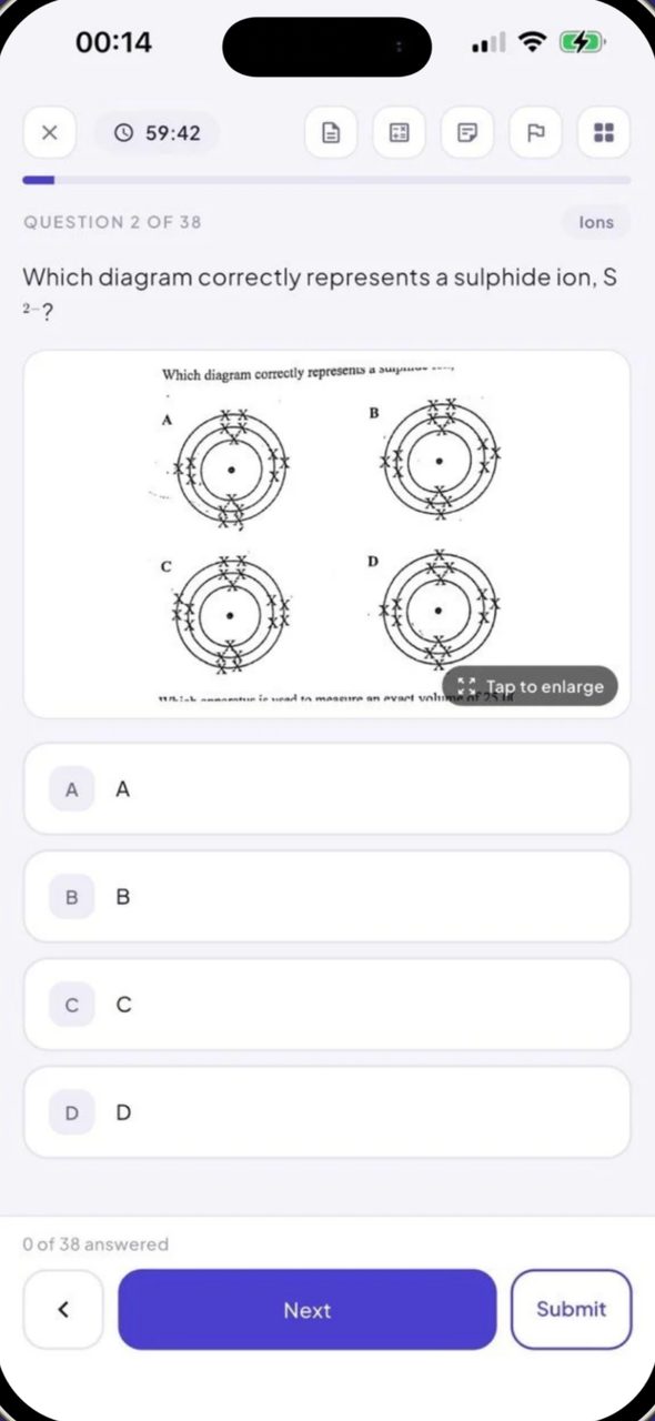 A question under a running clock, with its diagram